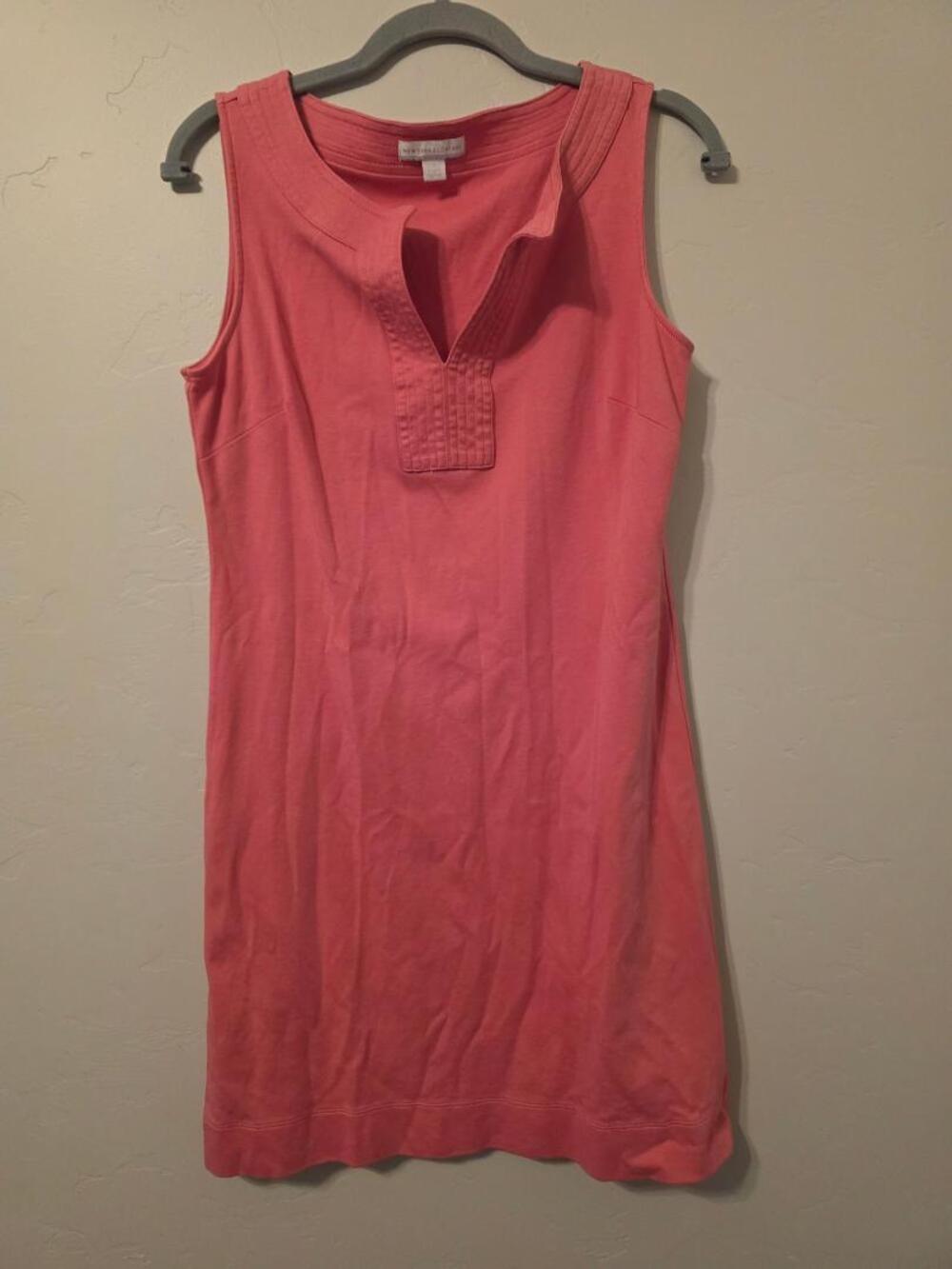 New York & Company Coral Cotton Sleeveless Shift Dress Small